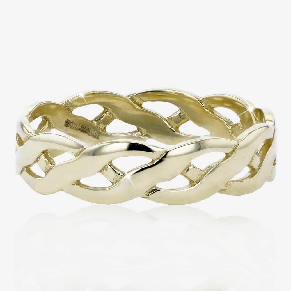 9ct Gold Ladies Band Ring Celtic Style