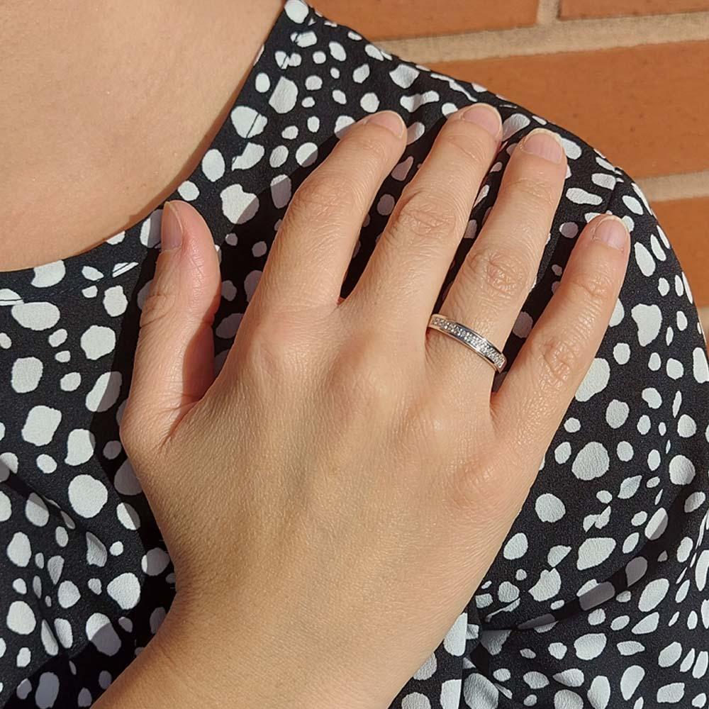 9ct White Gold Diamond Band Ring