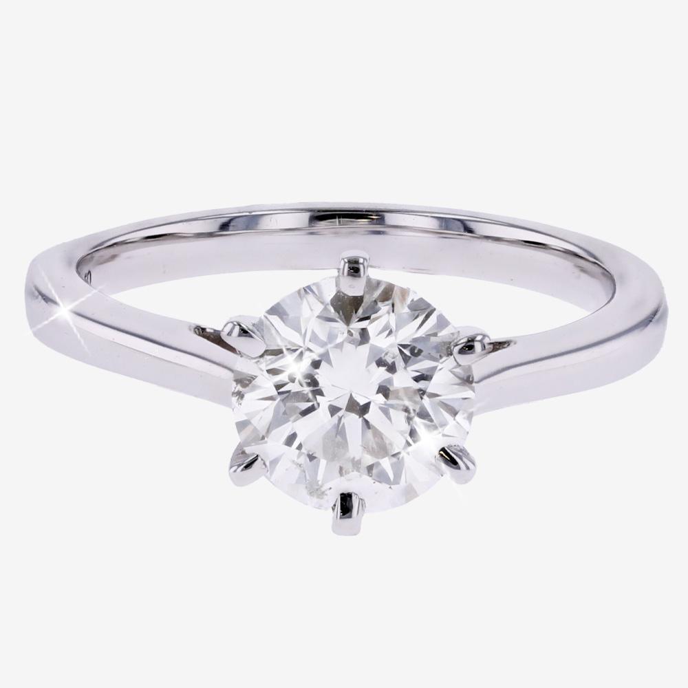 18ct White Gold Certificated Diamond Solitaire Ring 1.50ct