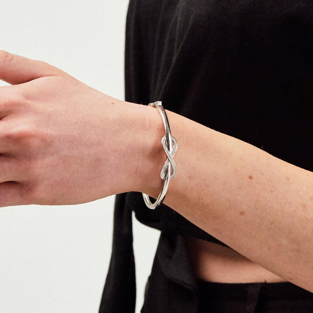 Silver Infinity Bangle