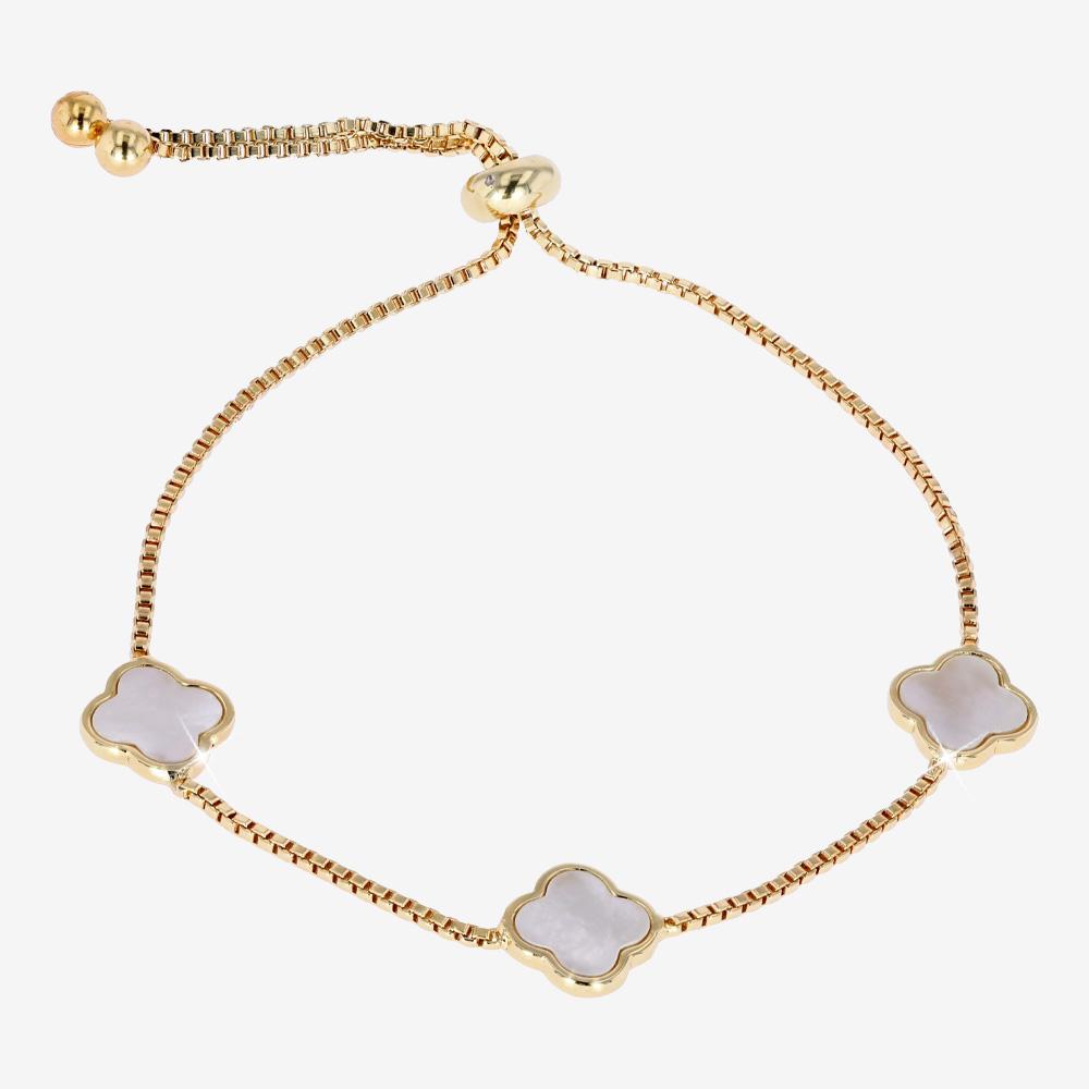 Mother Of Pearl 4 Leaf Clover Friendship Bracelet