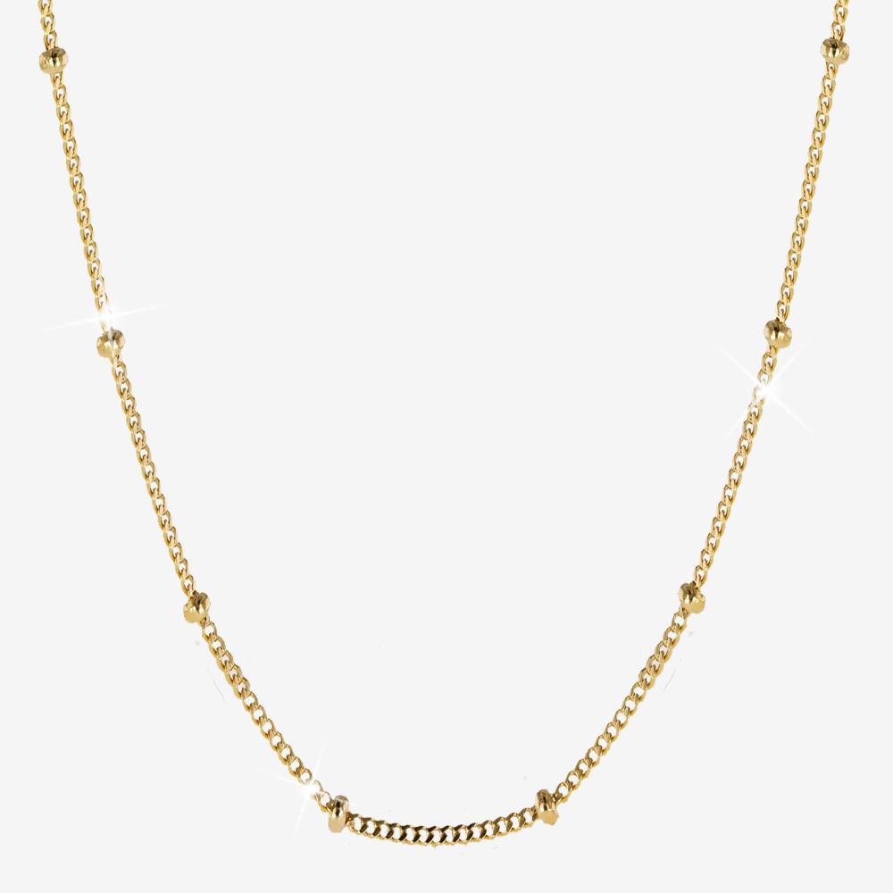 18ct Gold Vermeil on Silver 20" Curb and Bead Chain