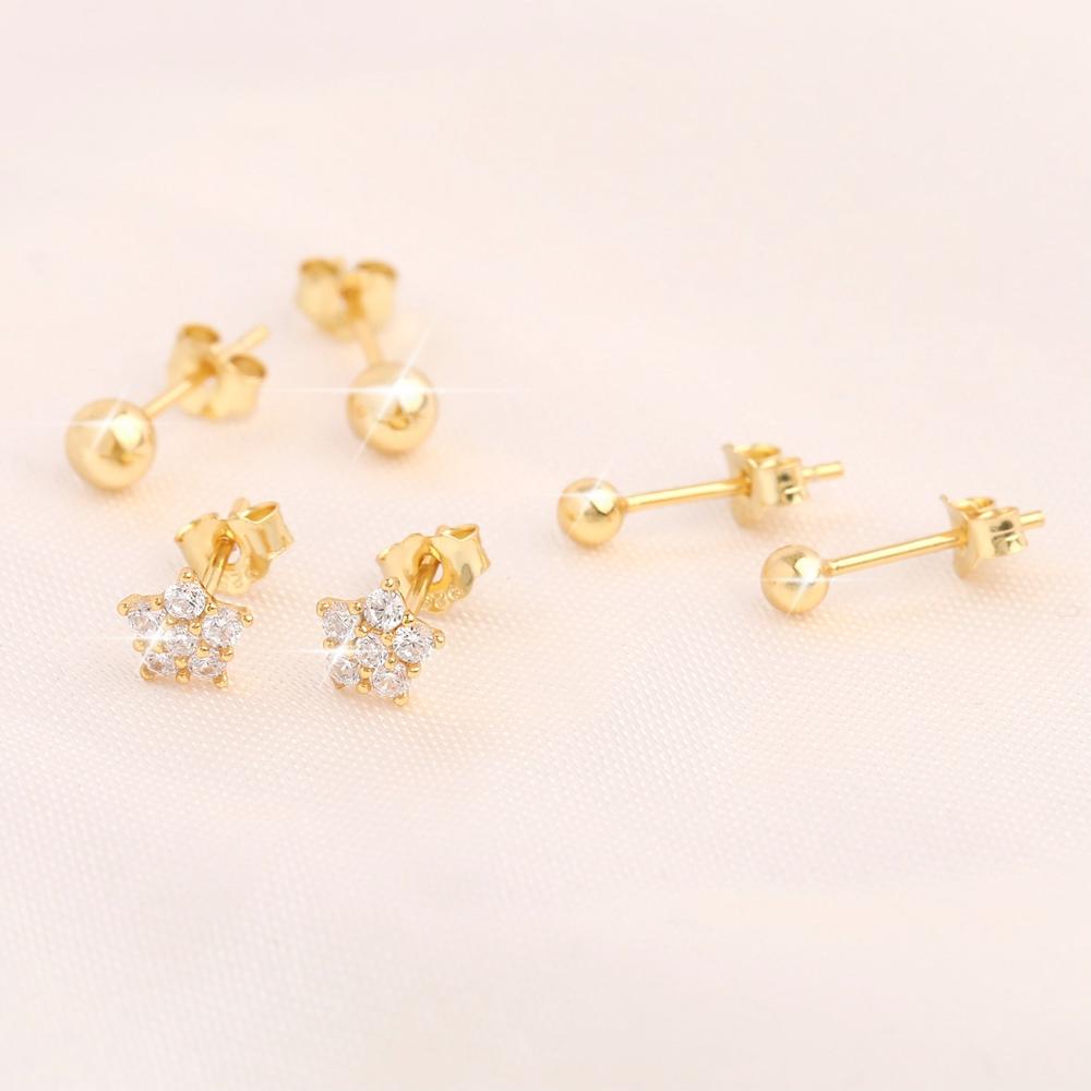 18ct Gold Vermeil On Silver Set Of 3 Earrings