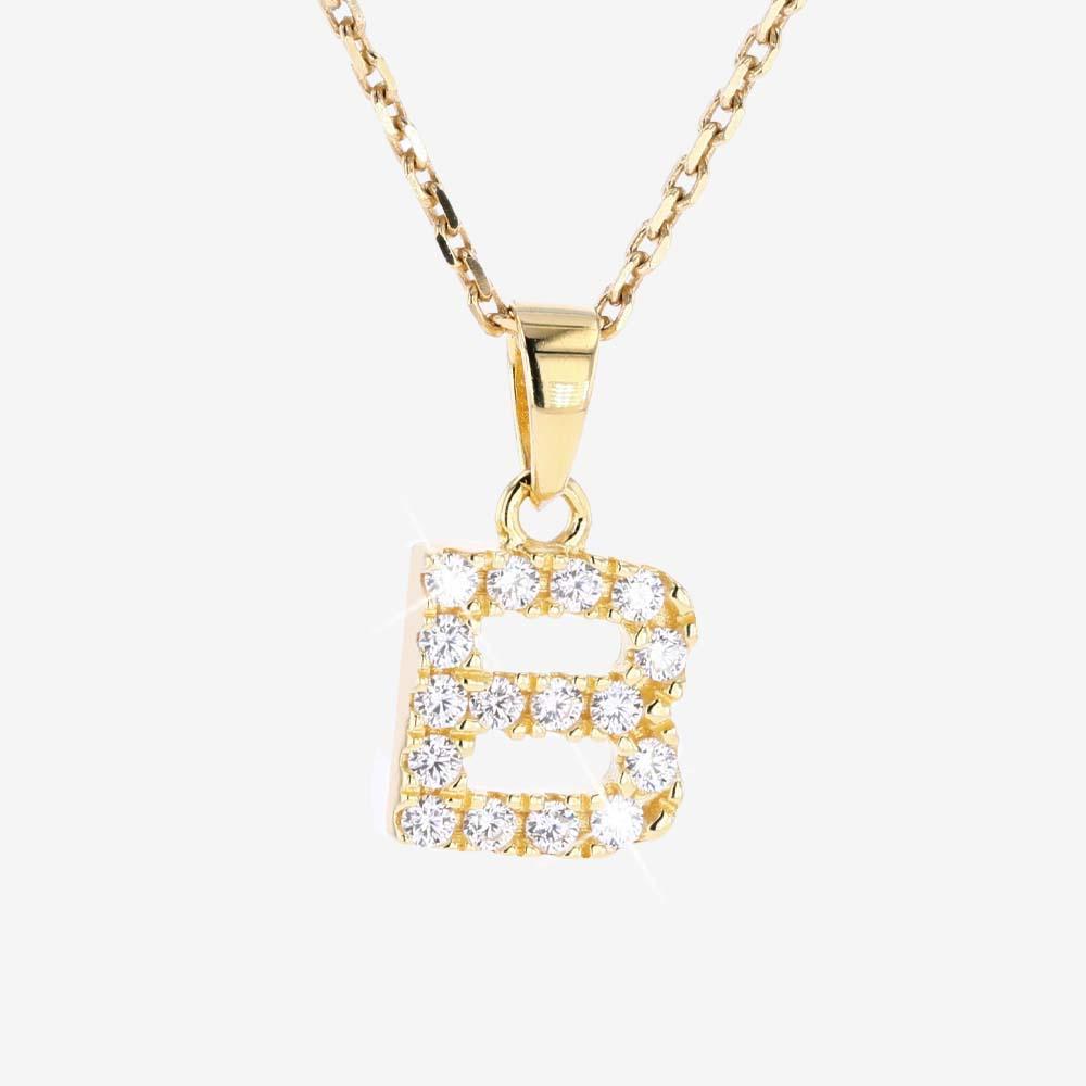 18ct Gold Vermeil On Silver B Initial Necklace