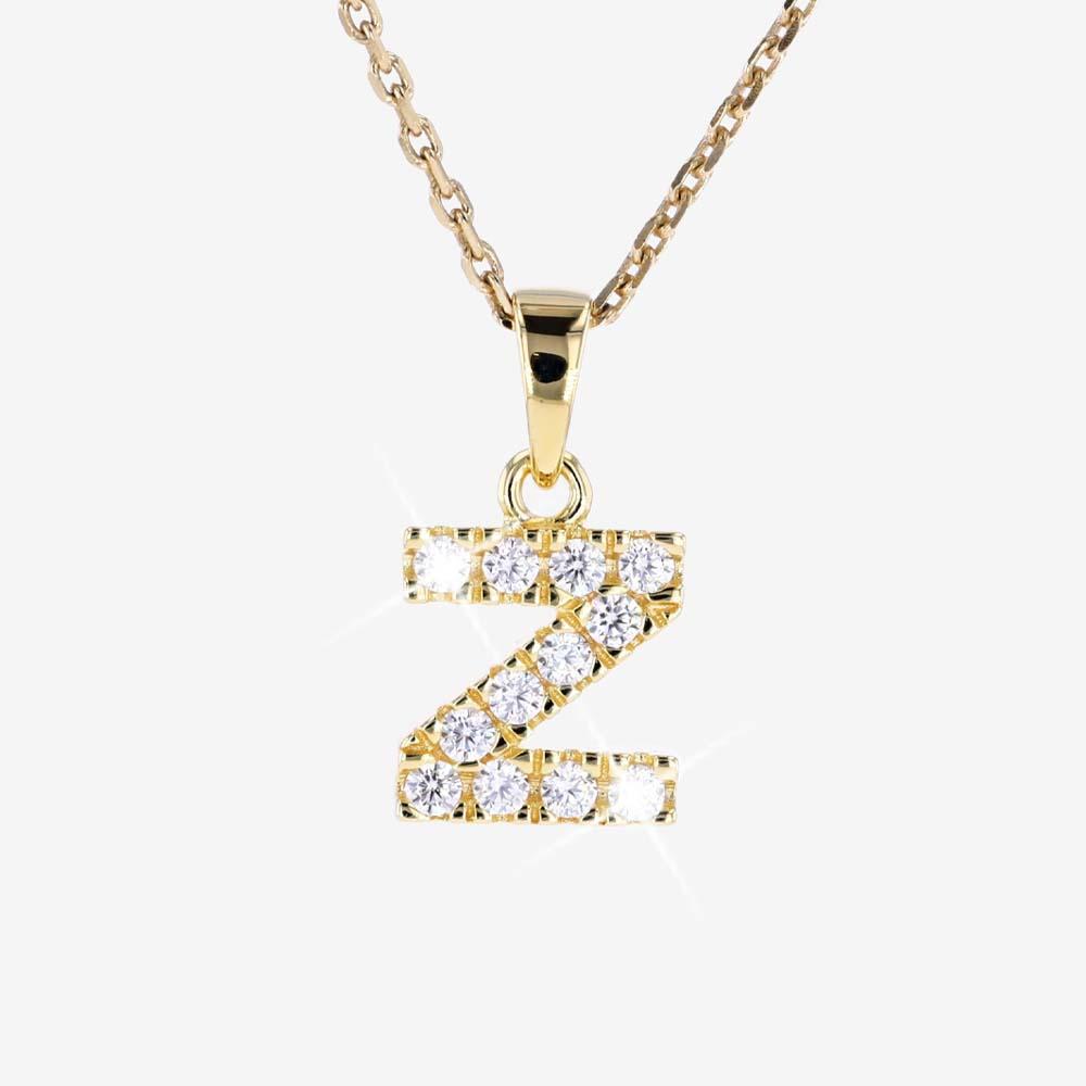 18ct Gold Vermeil On Silver Z Initial Necklace