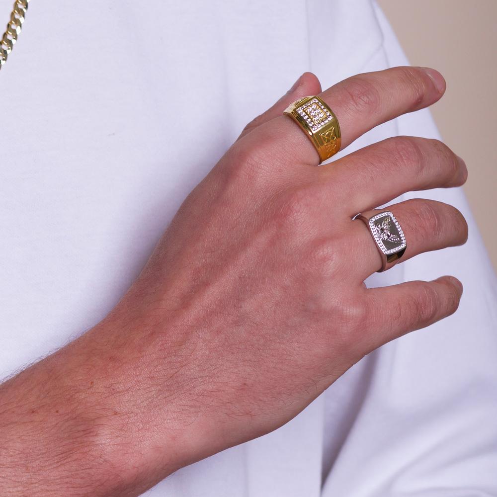 18ct Gold Vermeil on Silver Heavyweight Mens Ring
