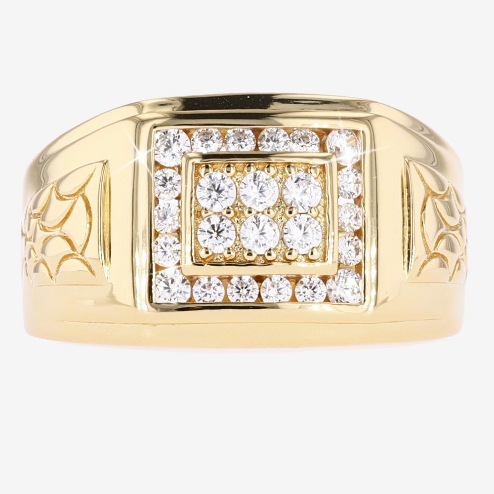 18ct Gold Vermeil on Silver Heavyweight Mens Ring