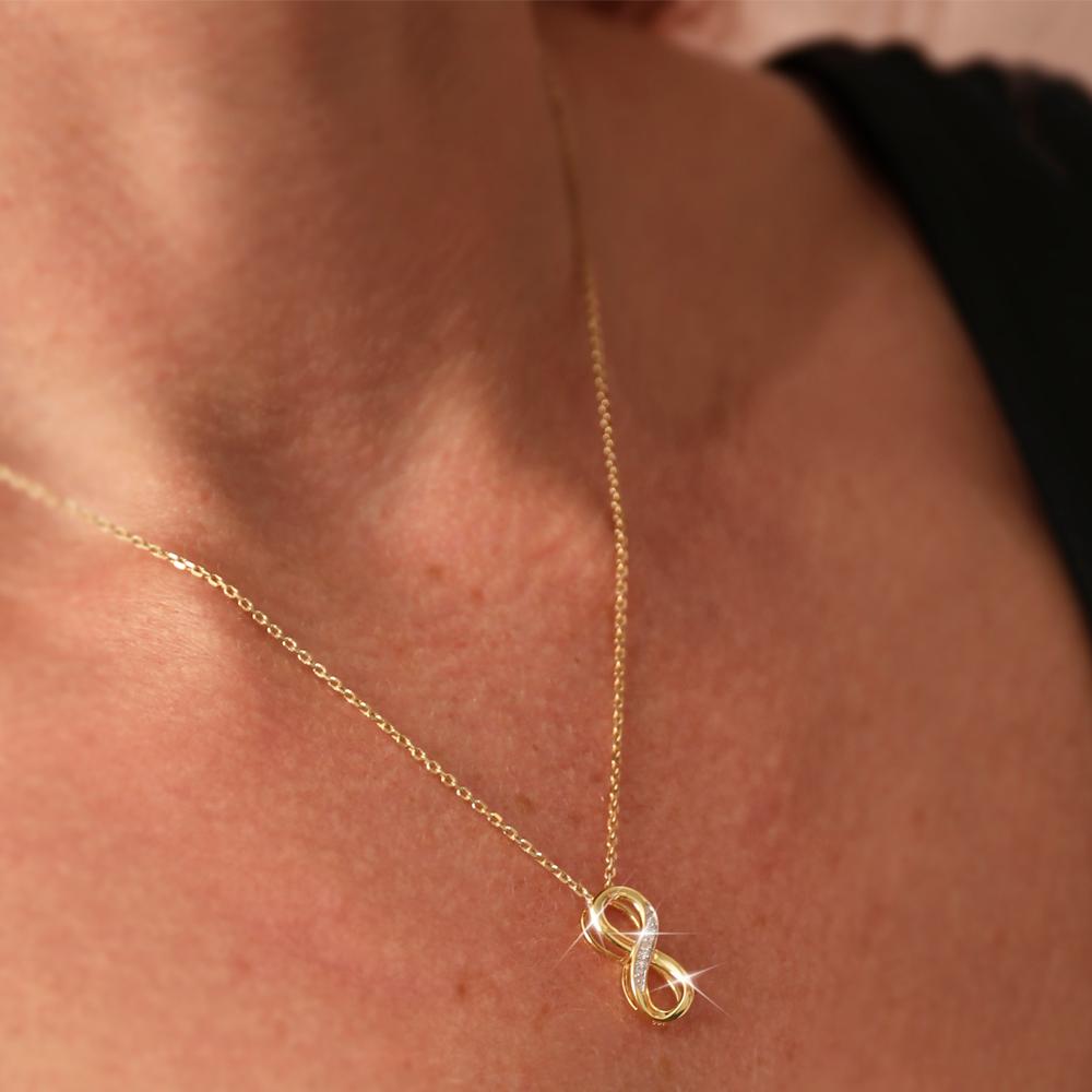 18ct Gold Vermeil On Silver Real Diamond Lab-Grown Infinity Necklace