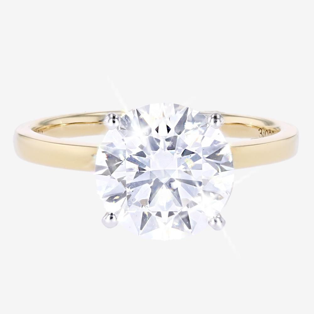 18ct Yellow Gold 3.00ct Real Diamond Lab-Grown Ring