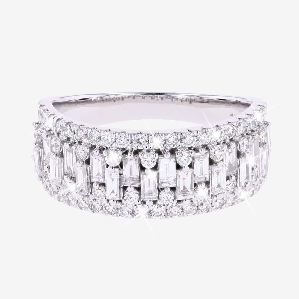 18ct White Gold Diamond Band Ring 1.25ct