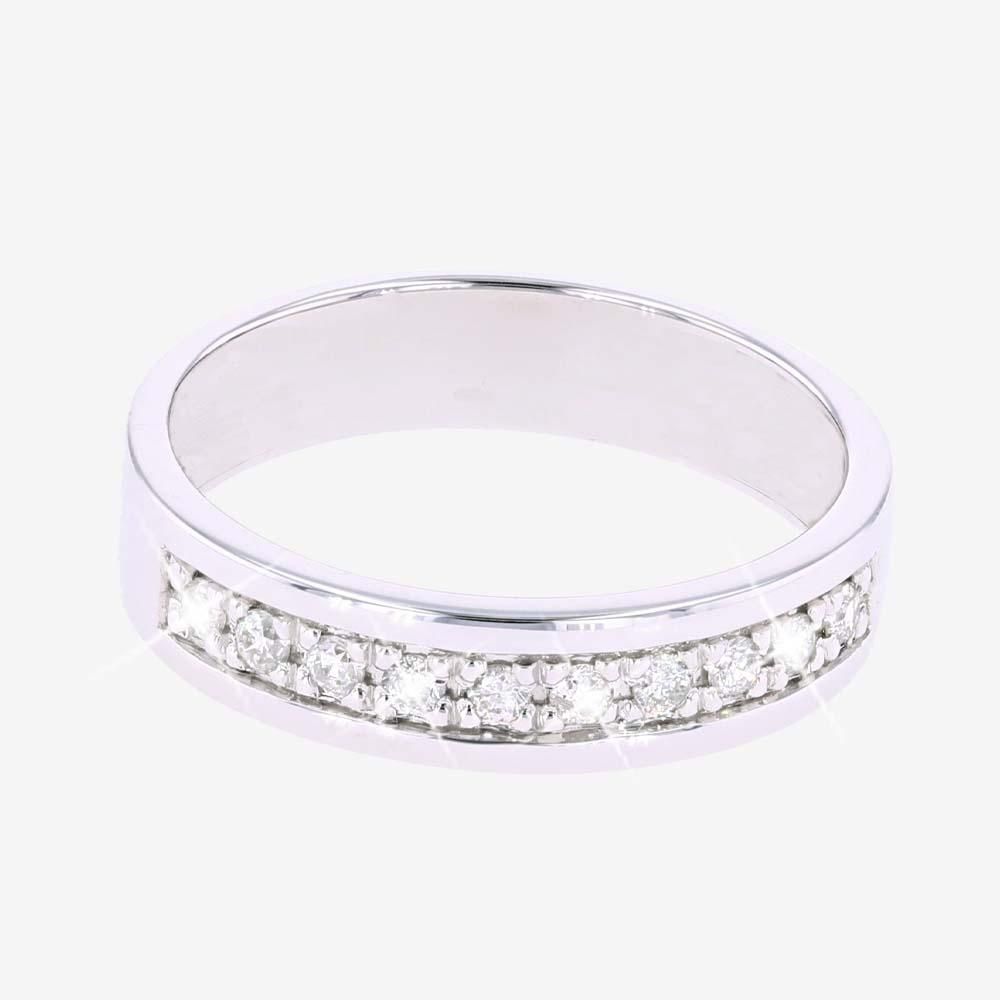 9ct White Gold Ladies Diamond Band Ring