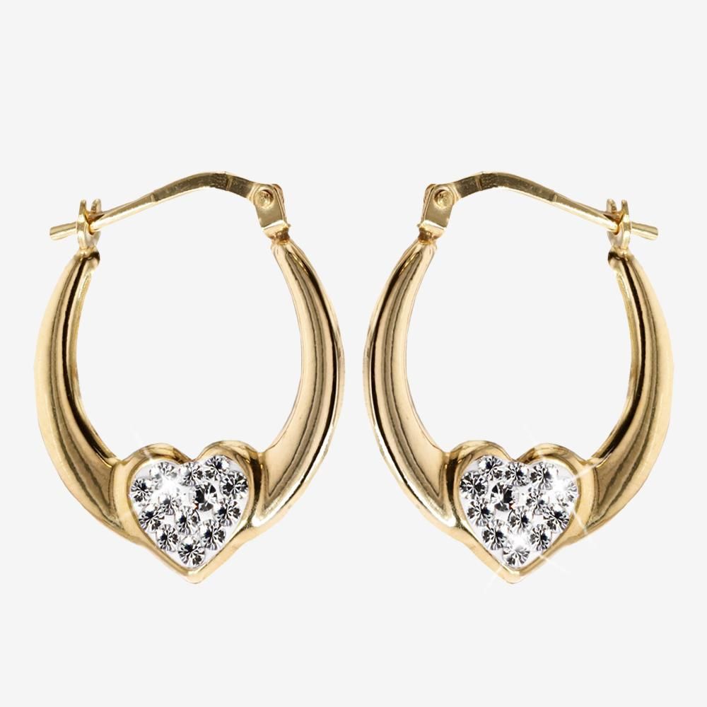 9ct Gold And Silver Bonded Hoop Earrings