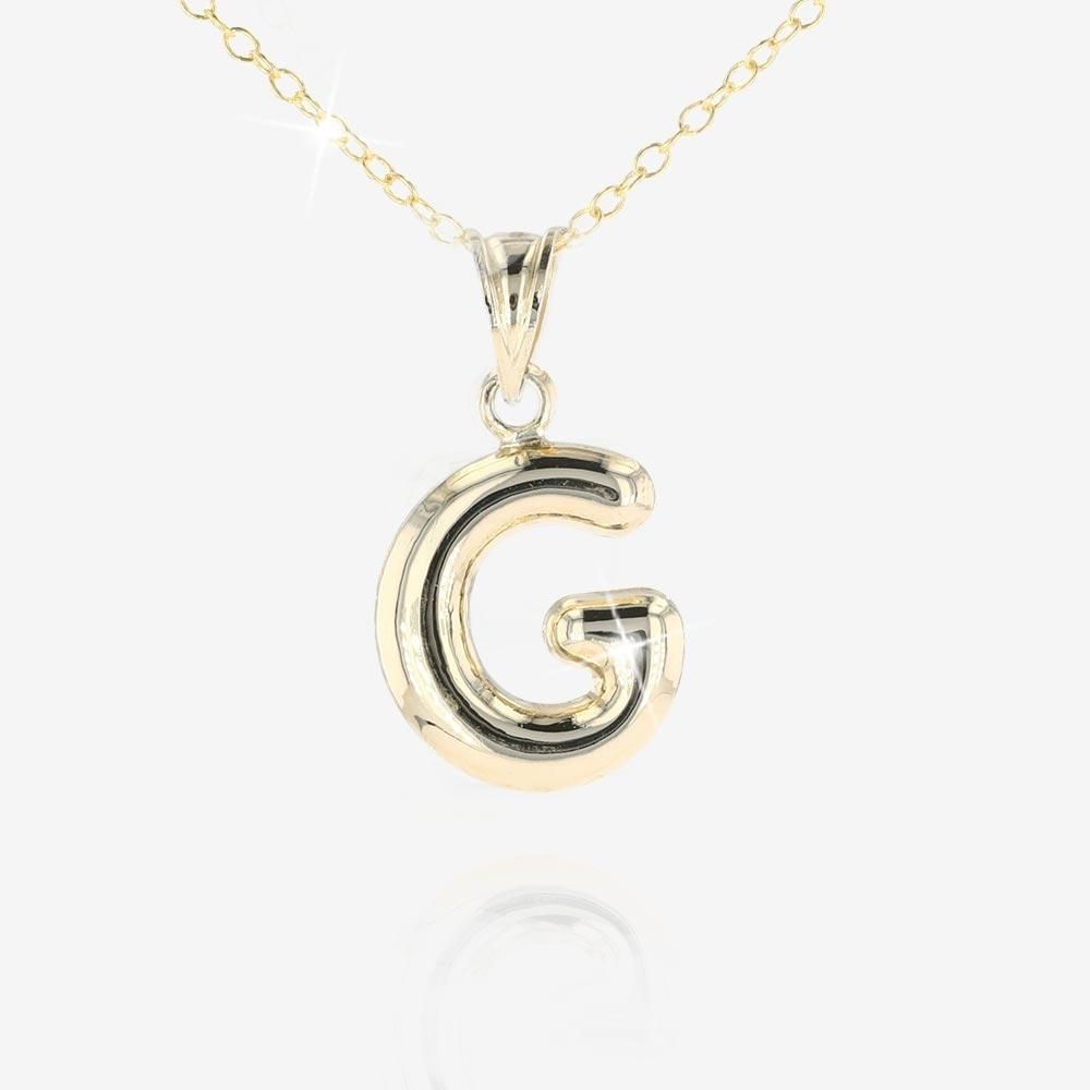 9ct Gold and Silver Bonded G Initial Necklace