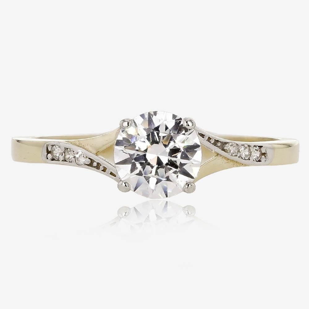 9ct Gold Solitaire Ring, Cross Over
