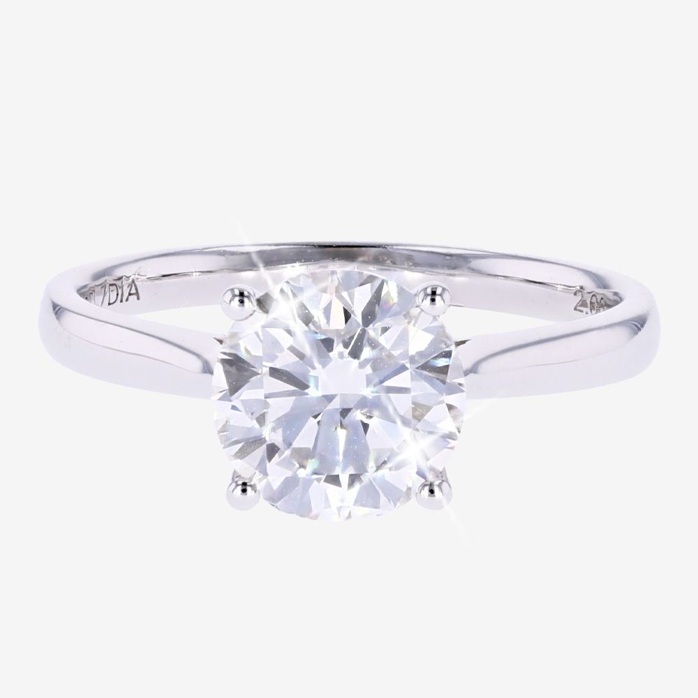 Platinum Real Diamond Lab-Grown Solitaire Ring 2.00ct