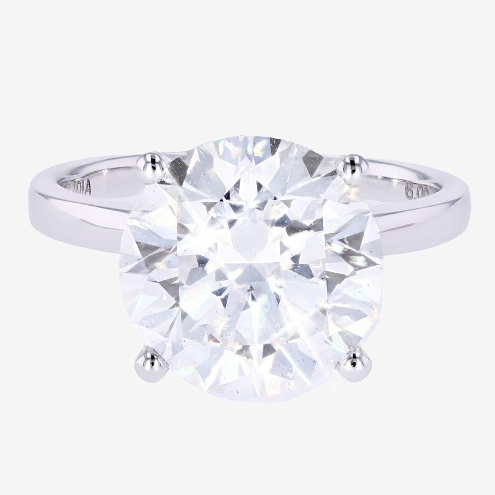 Platinum Lab-Grown Diamond Solitaire Ring 6.00ct