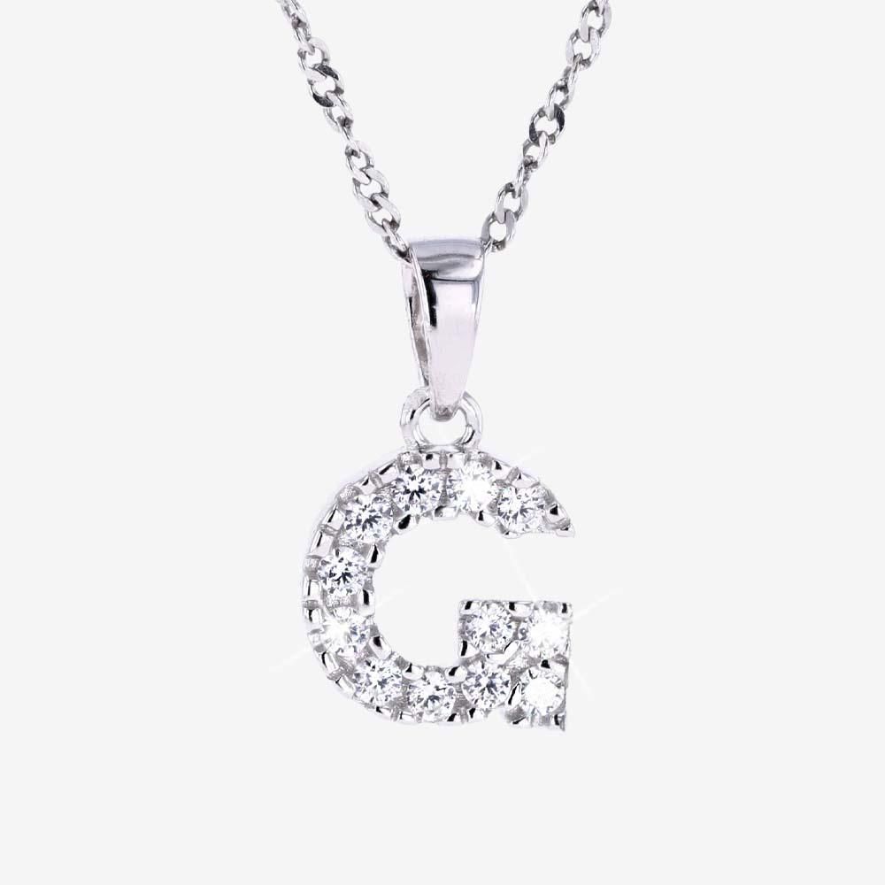 Sterling Silver G Initial Necklace