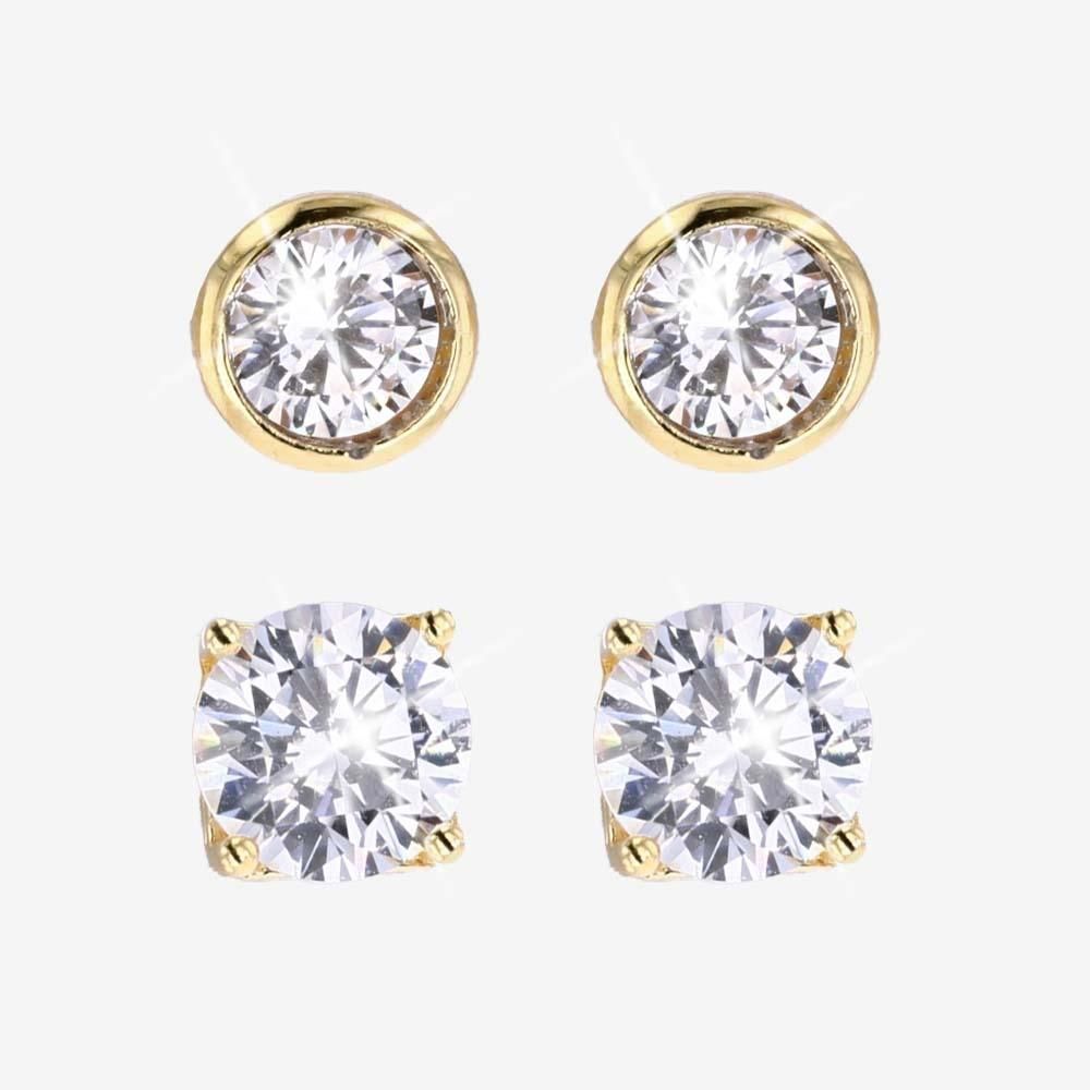 18ct Gold Vermeil On Silver Set Of 2 Earrings