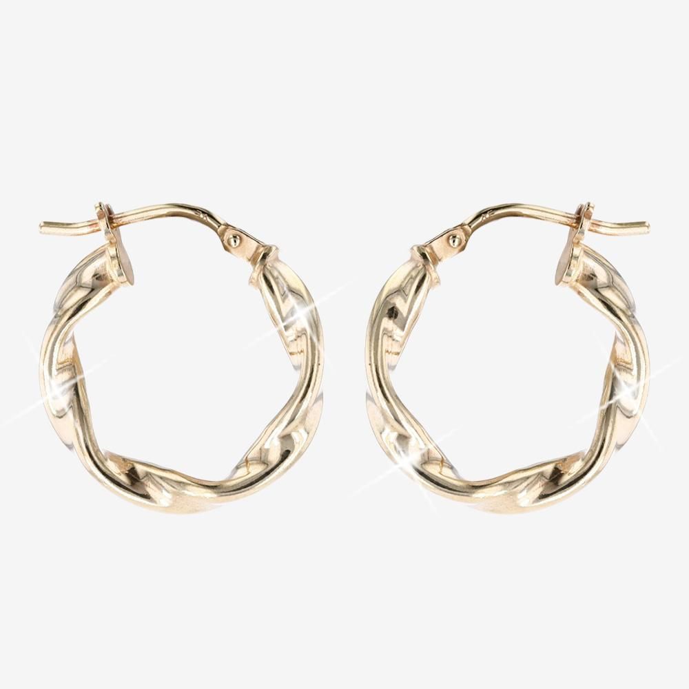 18ct Gold Vermeil On Silver Twist Hoops - 18mm