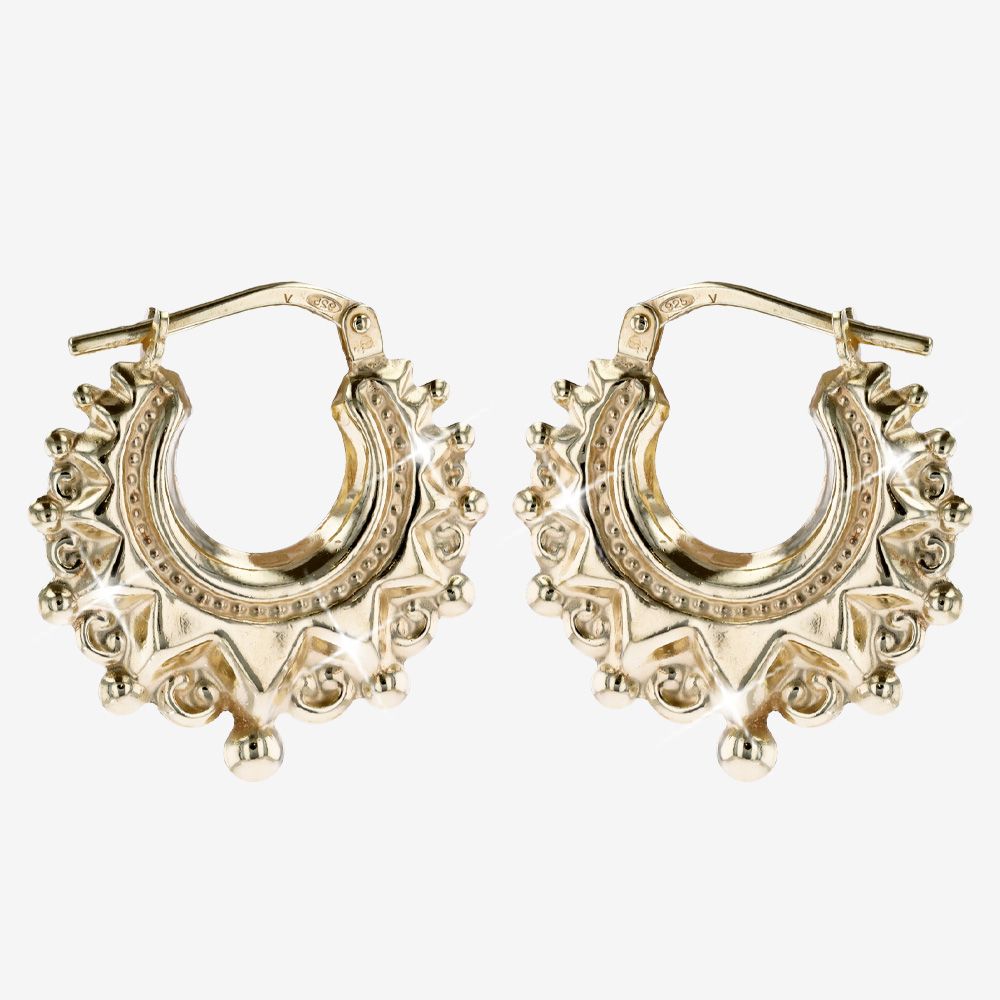 18ct Gold Vermeil On Silver Vintage Hoops