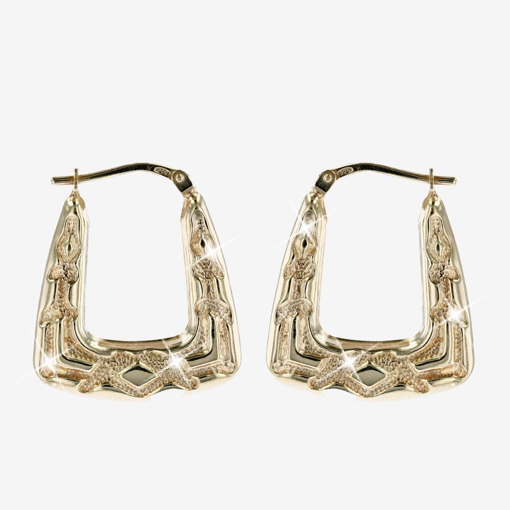 18ct Gold Vermeil On Silver Vintage Handbag Hoops