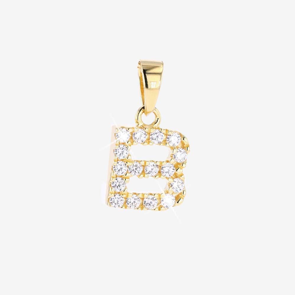 18ct Gold Vermeil On Silver B Initial Pendant