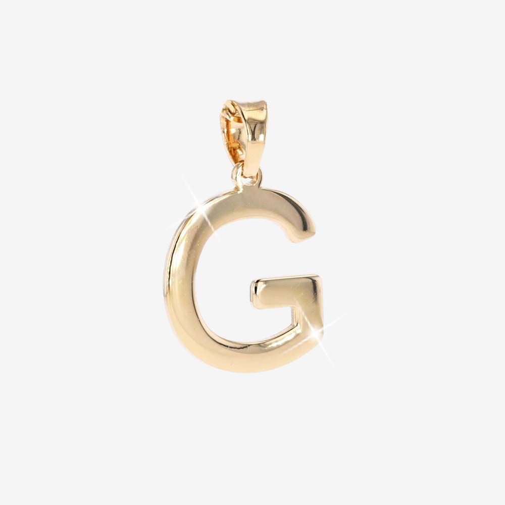 18ct Gold Vermeil On Silver Polished G Initial Pendant